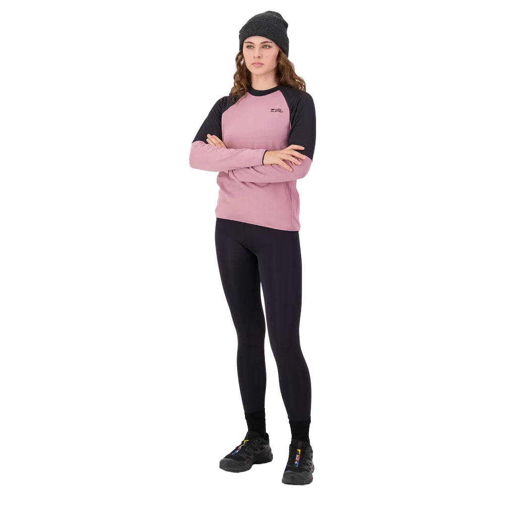 Quad Merino Fleece Pullover - Sierra Pink/Black