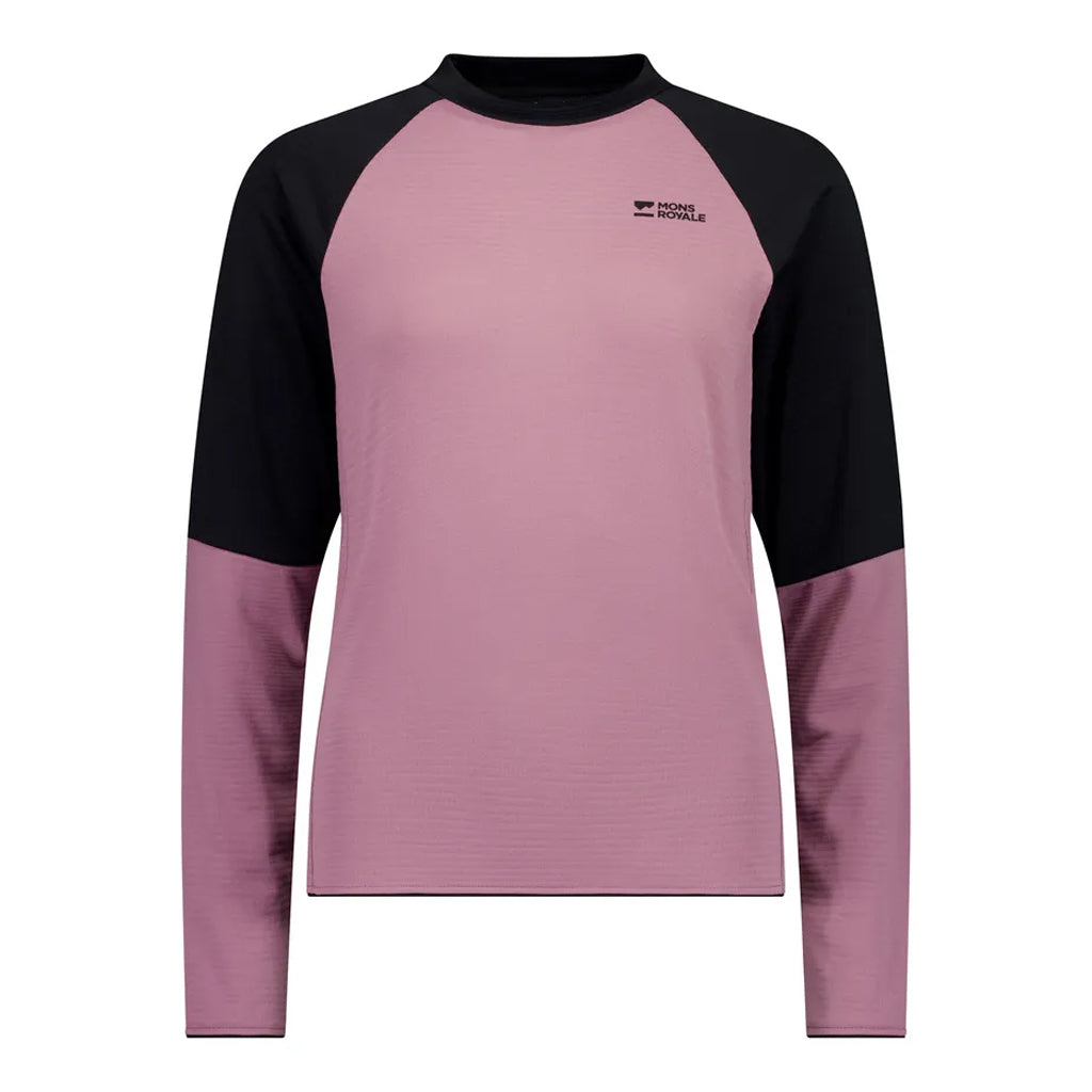 Quad Merino Fleece Pullover - Sierra Pink/Black