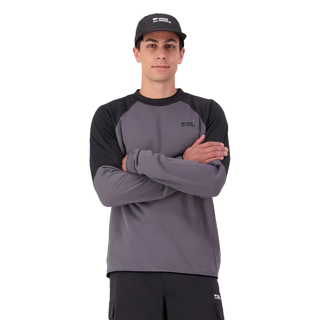 Quad Merino Fleece Pullover - Volcano/Black