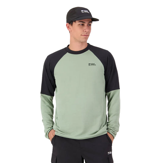 Quad Merino Fleece Pullover - Willow/Black