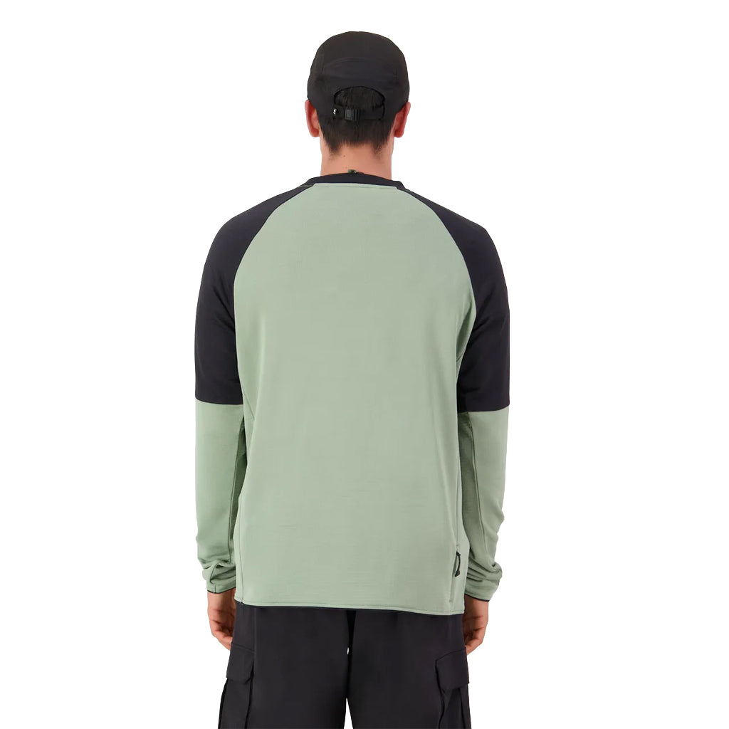 Quad Merino Fleece Pullover - Willow/Black