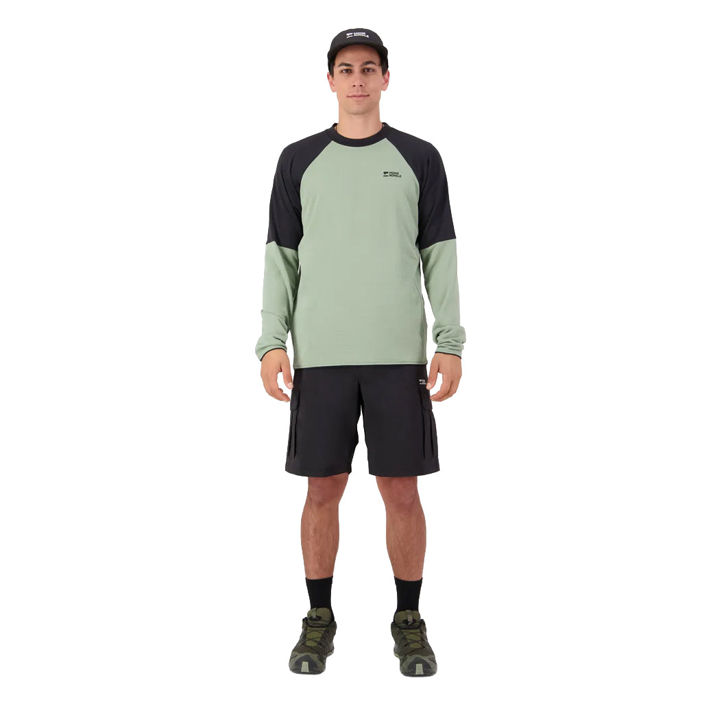 Quad Merino Fleece Pullover - Willow/Black