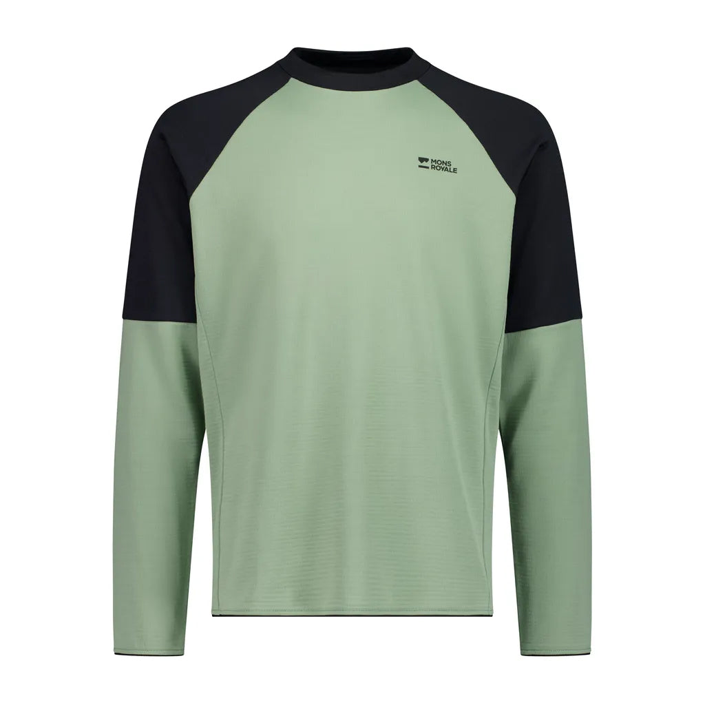 Quad Merino Fleece Pullover - Willow/Black