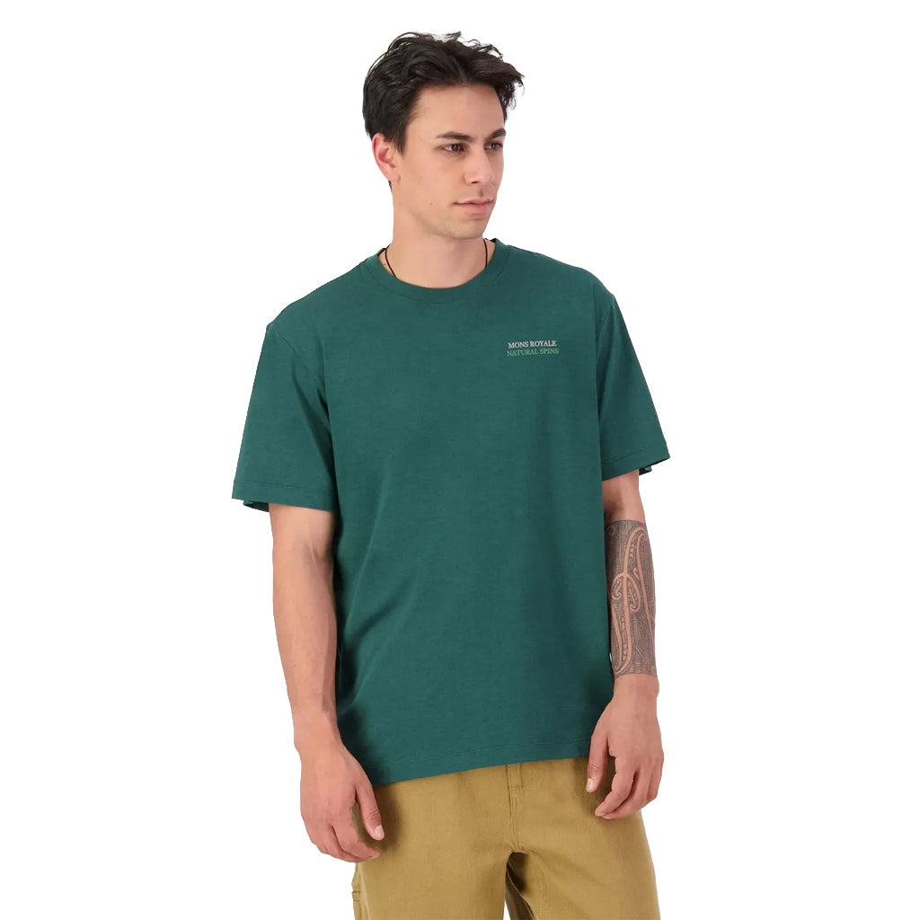 Yonder Merino Organic Cotton T-Shirt - Dark Pine