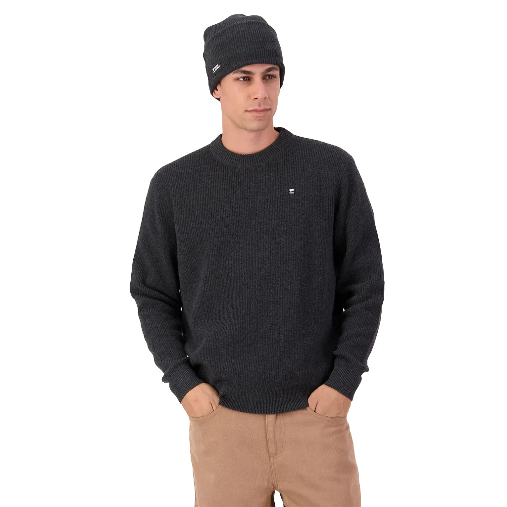 Wanaka Merino Knit Sweater - Deep Charcoal