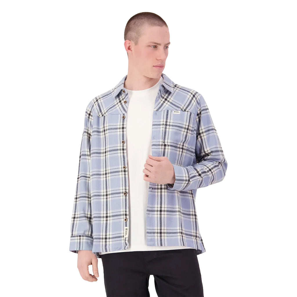AT Merino Flannel Long Sleeve Shirt - Blue Granite