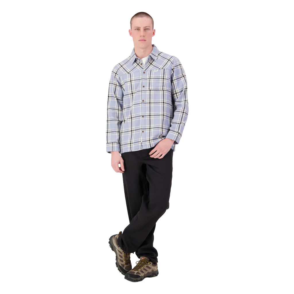 AT Merino Flannel Long Sleeve Shirt - Blue Granite