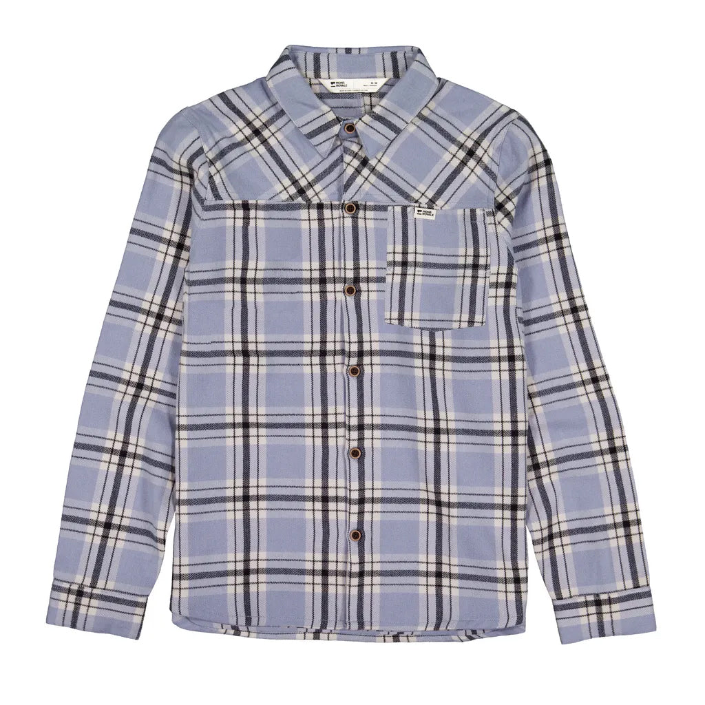 AT Merino Flannel Long Sleeve Shirt - Blue Granite