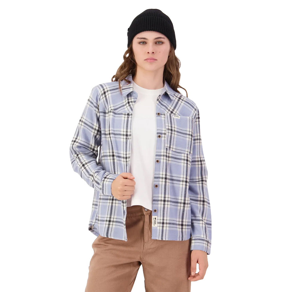 AT Merino Flannel Long Sleeve Shirt - Blue Granite