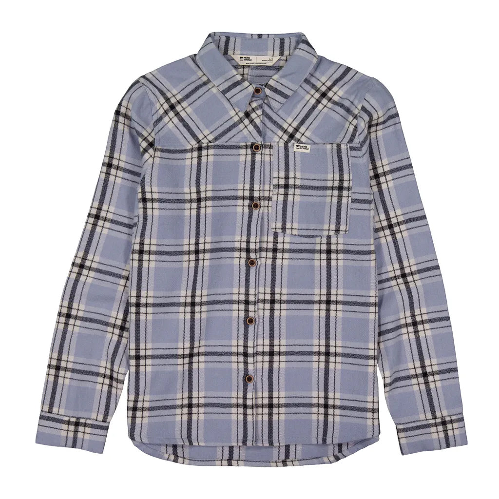 AT Merino Flannel Long Sleeve Shirt - Blue Granite