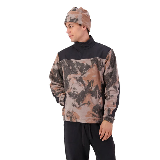 Pileup Wool Fleece ¼ Zip - Mtn Camo Orange