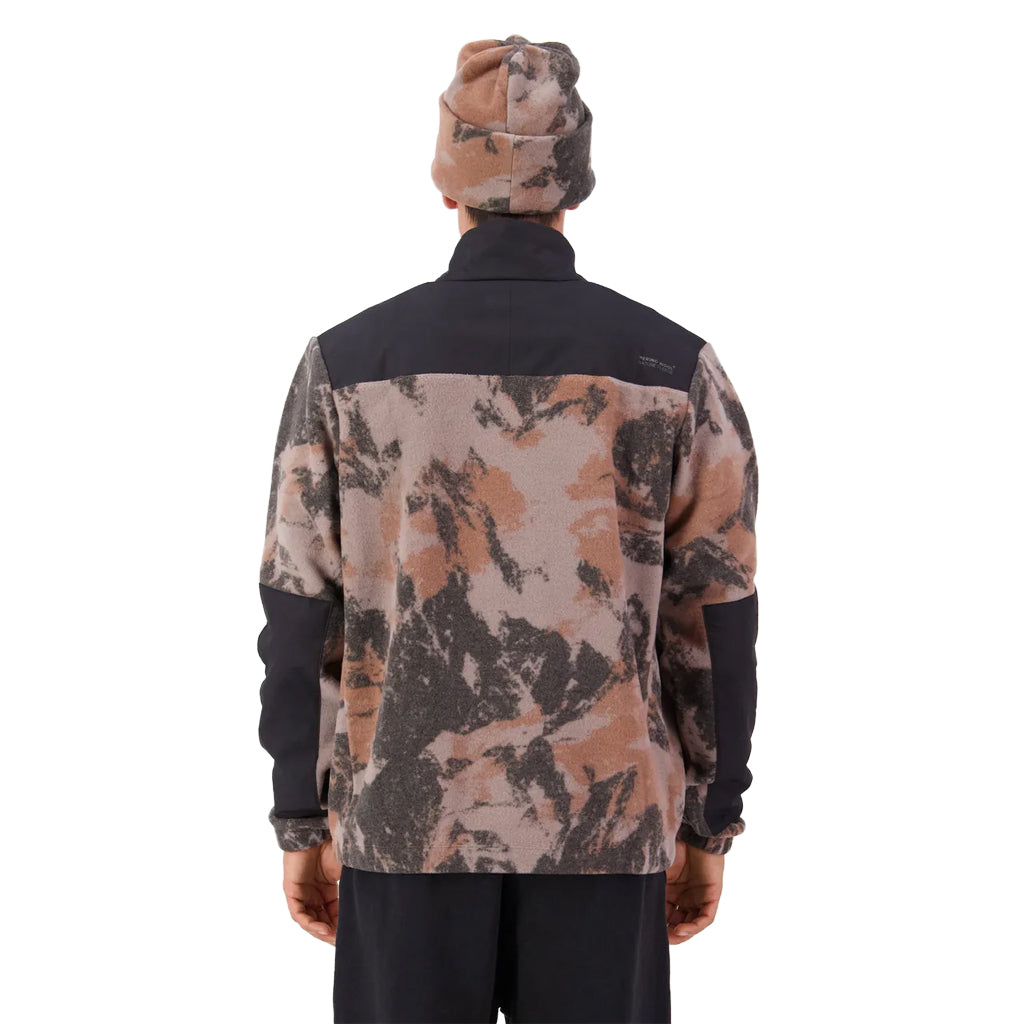 Pileup Wool Fleece ¼ Zip - Mtn Camo Orange