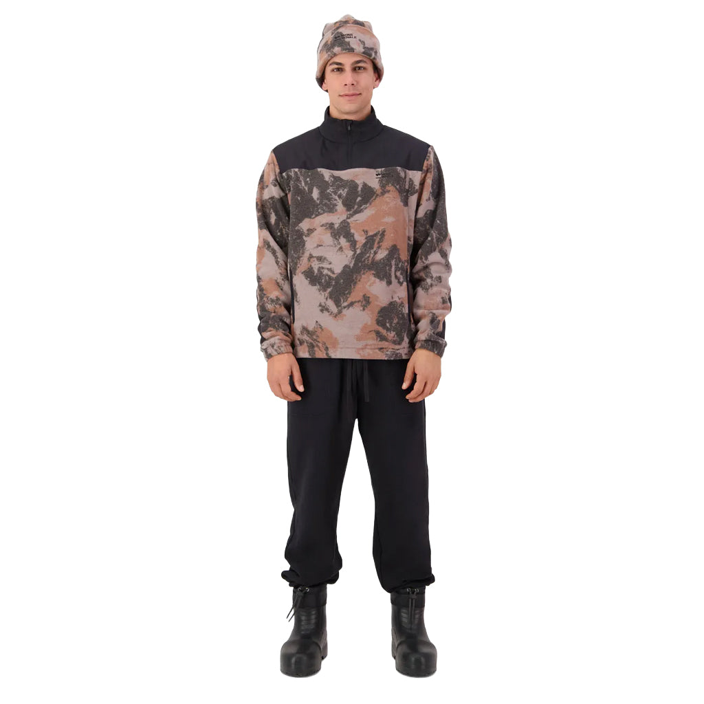 Pileup Wool Fleece ¼ Zip - Mtn Camo Orange