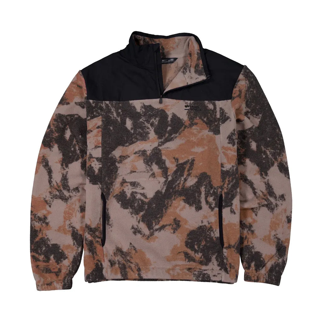 Pileup Wool Fleece ¼ Zip - Mtn Camo Orange