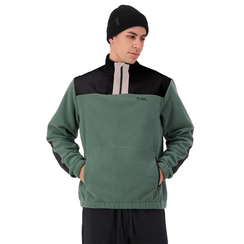 Pileup Wool Fleece ¼ Zip - Burnt Sage