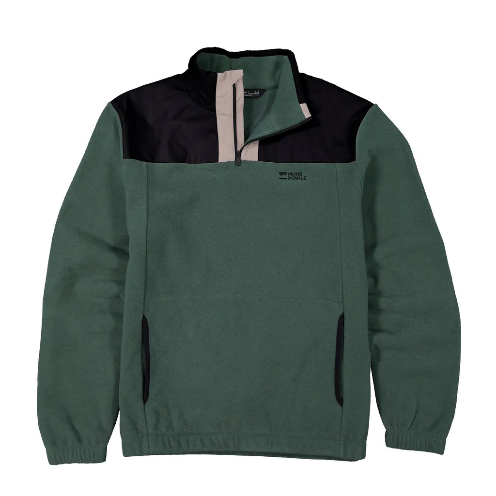 Pileup Wool Fleece ¼ Zip - Burnt Sage