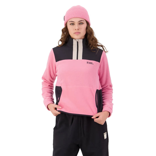 Pileup Wool Fleece ¼ Zip - Flamingo