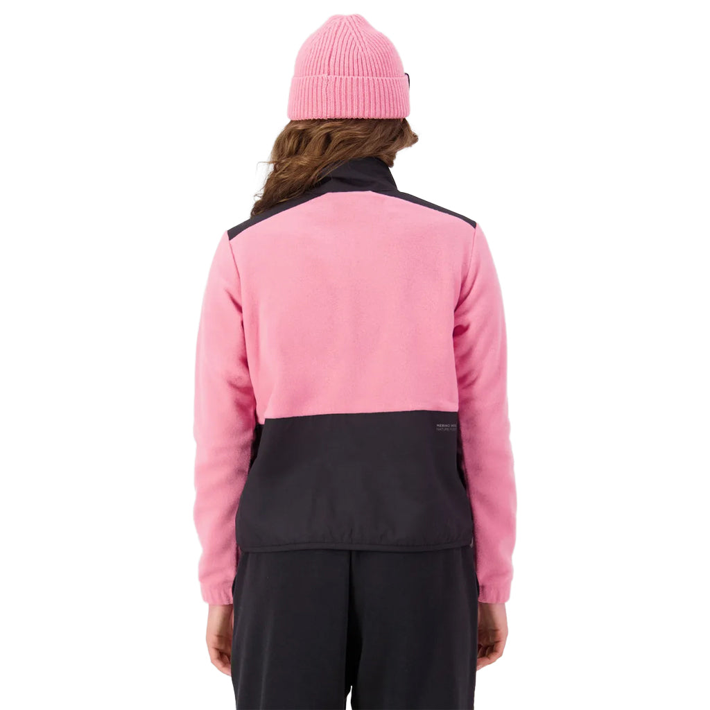 Pileup Wool Fleece ¼ Zip - Flamingo