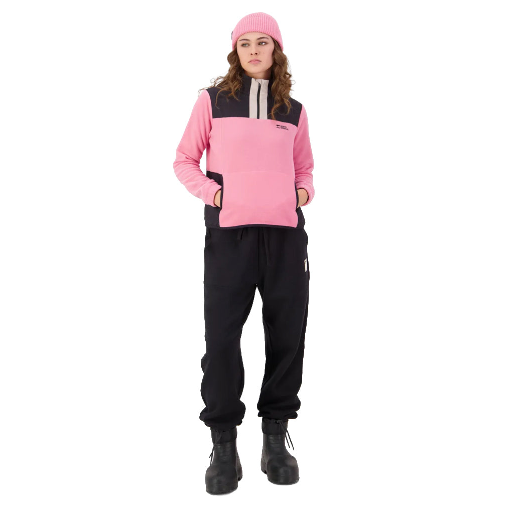 Pileup Wool Fleece ¼ Zip - Flamingo