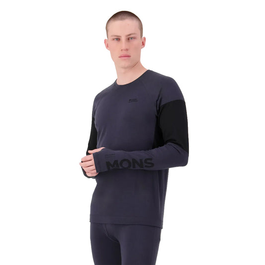 Olympus Merino Base Layer Long Sleeve - 9 Iron/Black