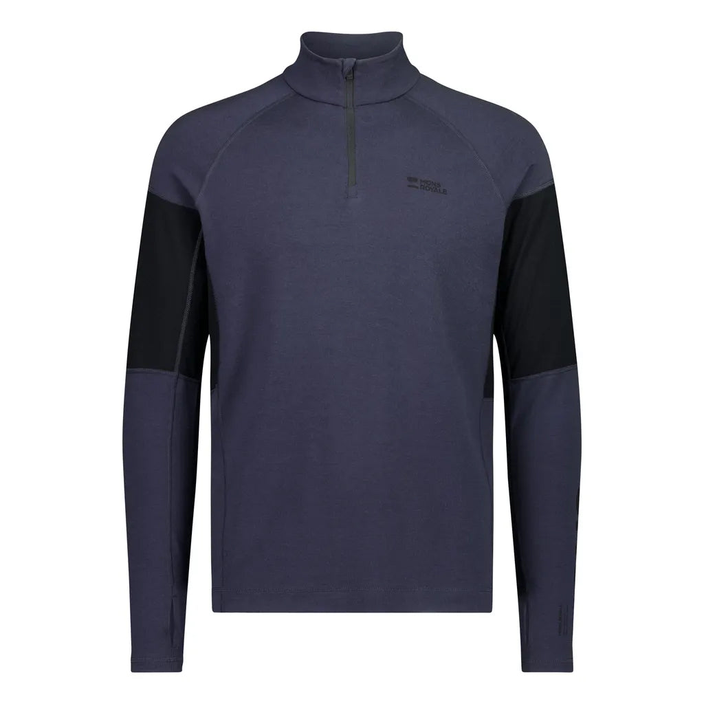 Olympus Merino Base Layer 1/4 Zip Long Sleeve - 9 Iron/Black