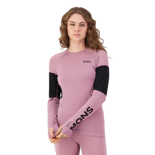 Olympus Merino Base Layer Long Sleeve - Sierra Pink/Black