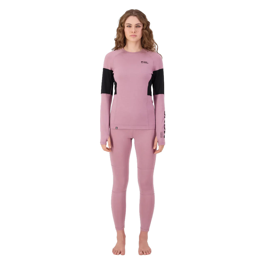 Olympus Merino Base Layer Long Sleeve - Sierra Pink/Black