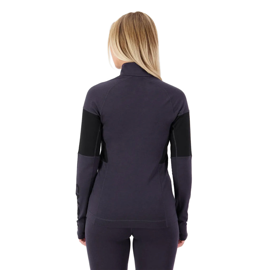Olympus Merino Base Layer 1/4 Zip Long Sleeve - 9 Iron/Black