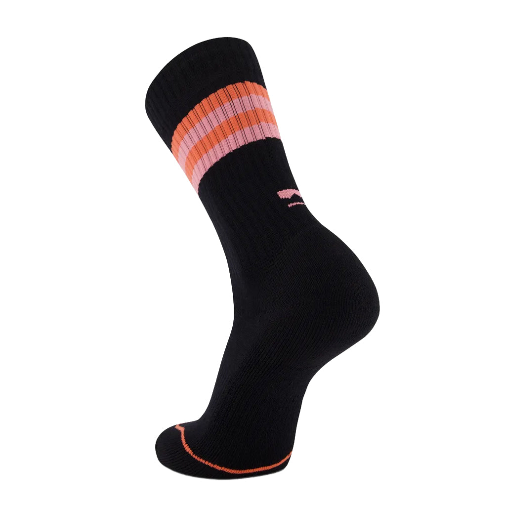 Signature Merino Crew Sock - Black/Flamingo/Sun Orange