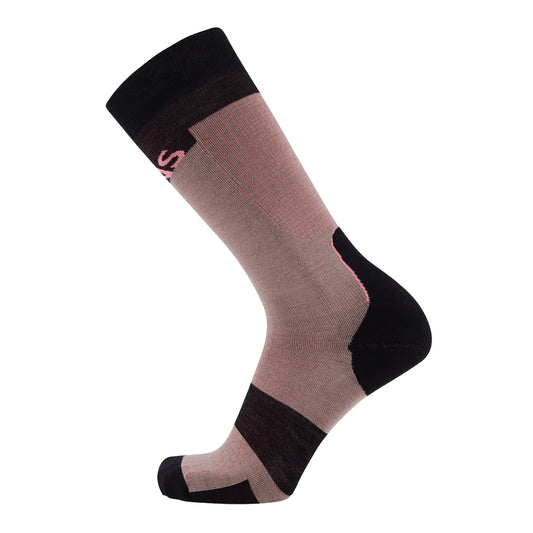 Pro Lite Merino Snow Sock - Cinder/Flamingo/Black