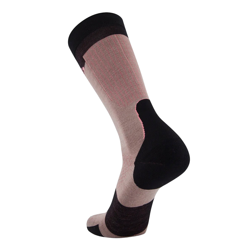 Pro Lite Merino Snow Sock - Cinder/Flamingo/Black