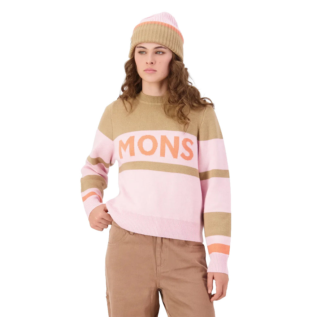 Innsbruck Merino Knit Sweater - Pink/Tan