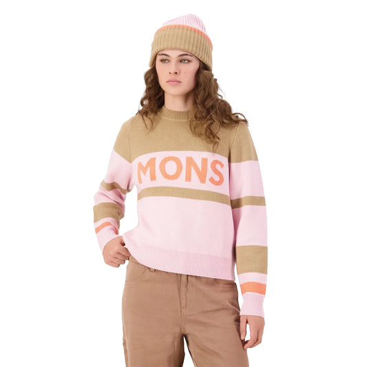 Innsbruck Merino Knit Sweater - Pink/Tan