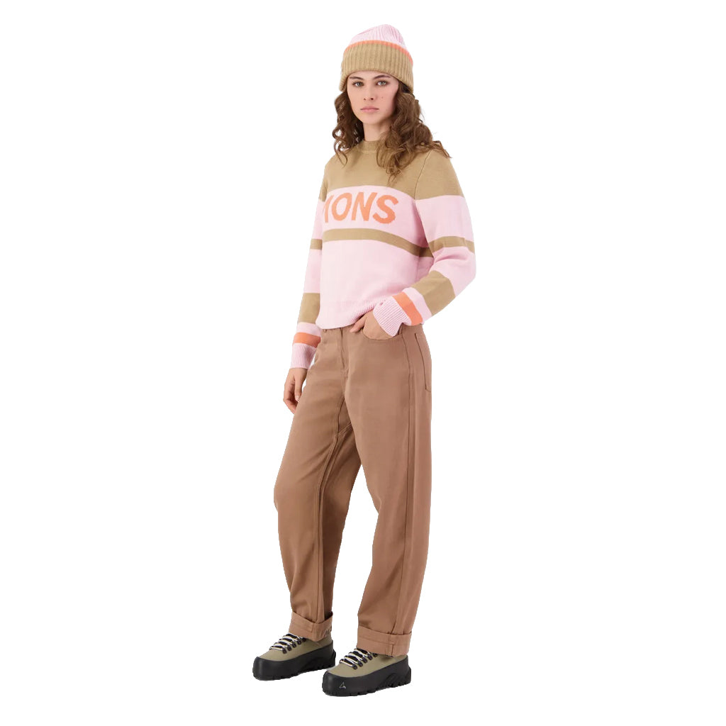 Innsbruck Merino Knit Sweater - Pink/Tan