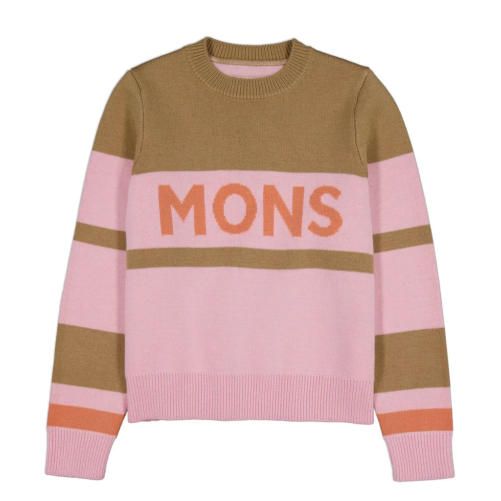 Innsbruck Merino Knit Sweater - Pink/Tan