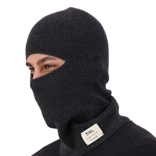 Wānaka Merino Knit Balaclava - Deep Charcoal