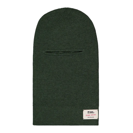 Wānaka Merino Knit Balaclava - Dark Pine