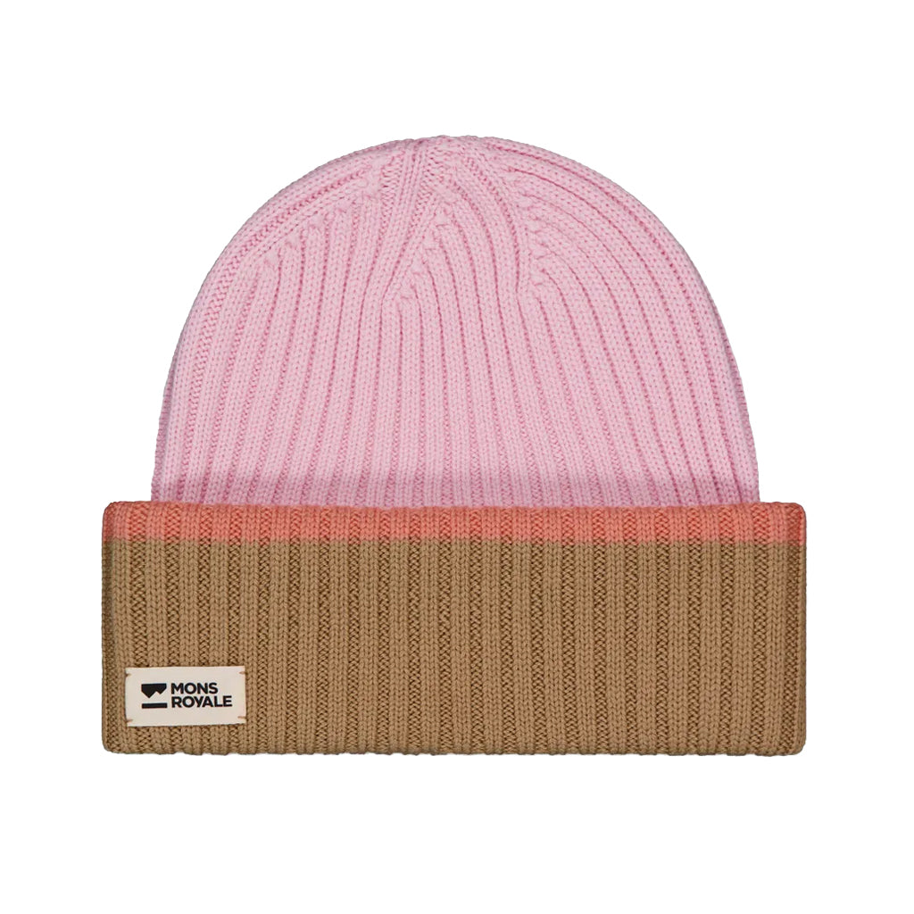 Innsbruck Merino Knit Balaclava - Pink/Tan