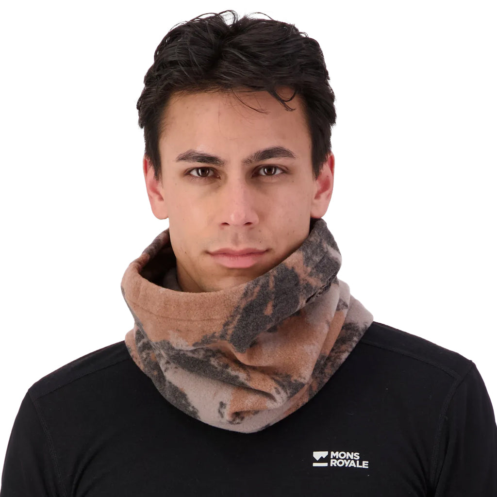 Pileup Wool Fleece Neckwarmer - Mtn Camo Orange