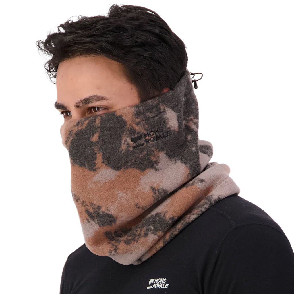 Pileup Wool Fleece Neckwarmer - Mtn Camo Orange