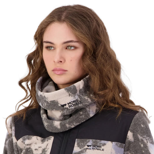 Pileup Wool Fleece Neckwarmer - Mtn Camo Moonstone
