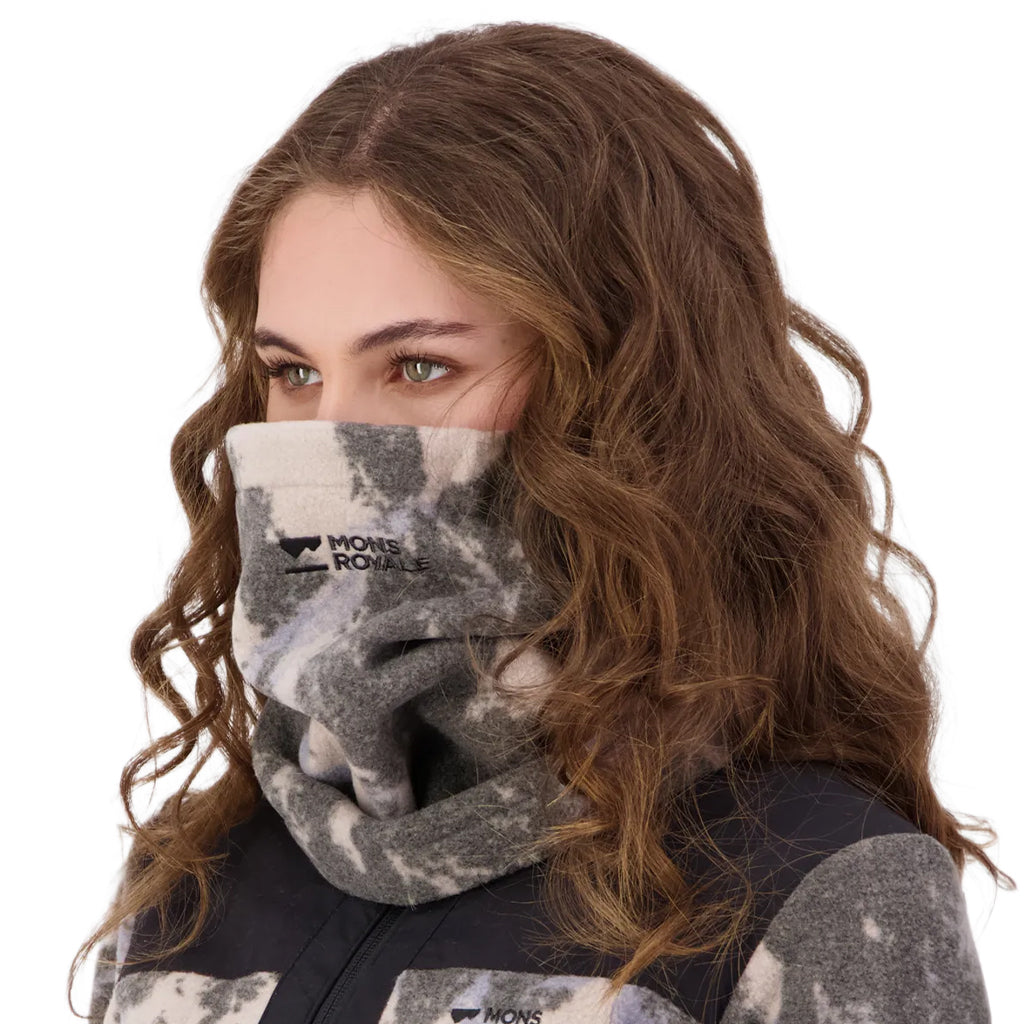Pileup Wool Fleece Neckwarmer - Mtn Camo Moonstone