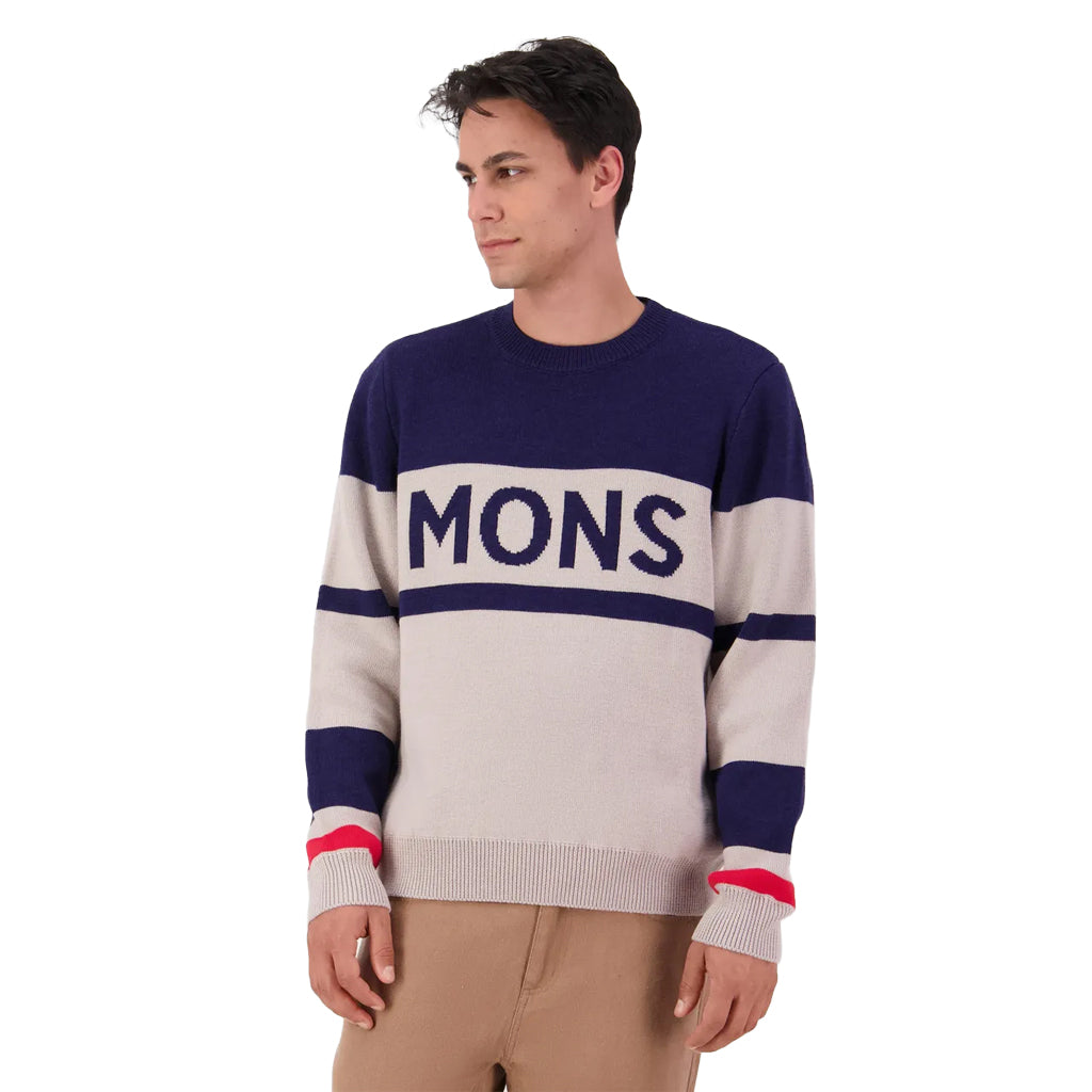 Innsbruck Merino Knit Sweater - Cinder/Navy