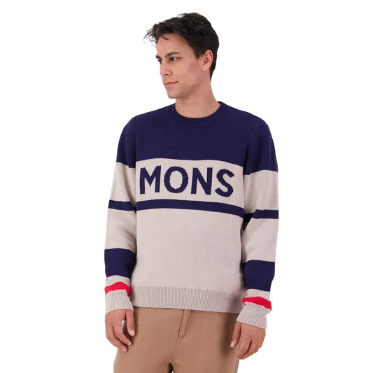 Innsbruck Merino Knit Sweater - Cinder/Navy