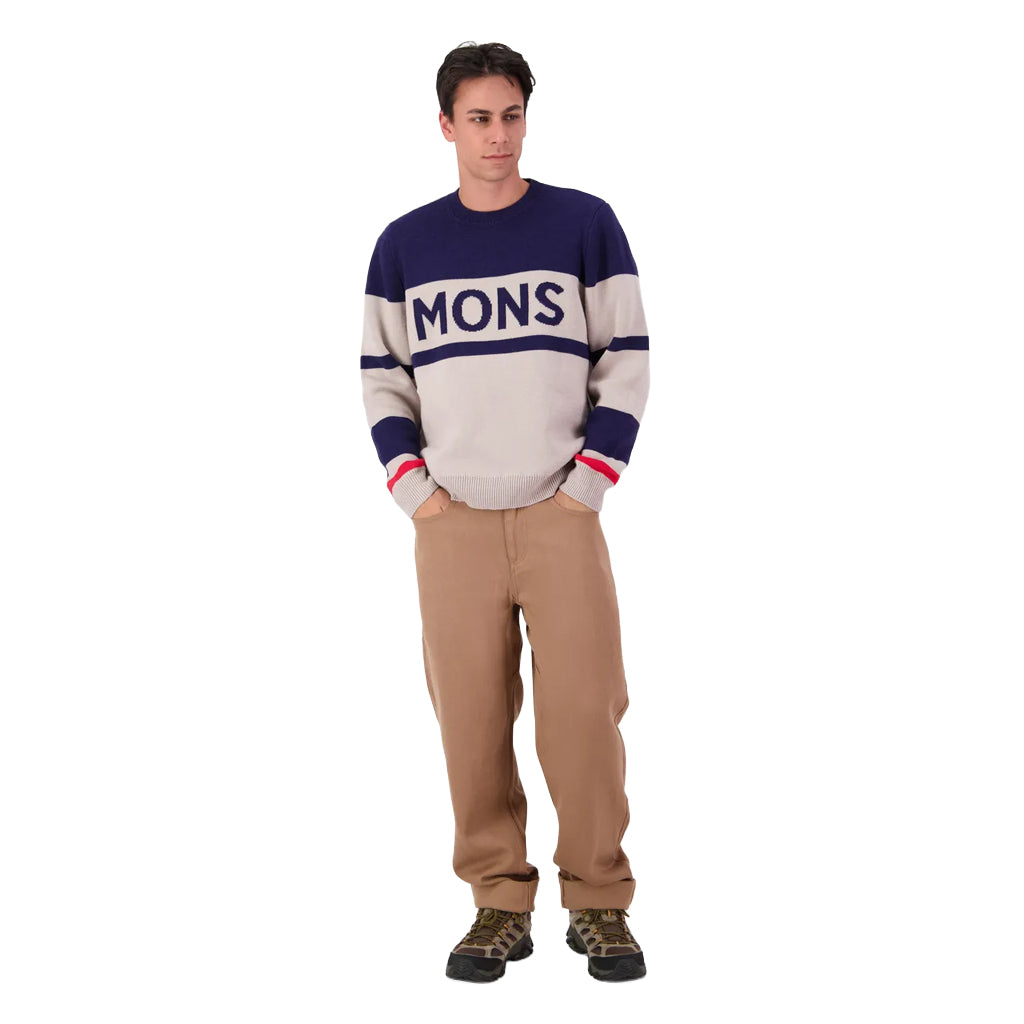 Innsbruck Merino Knit Sweater - Cinder/Navy