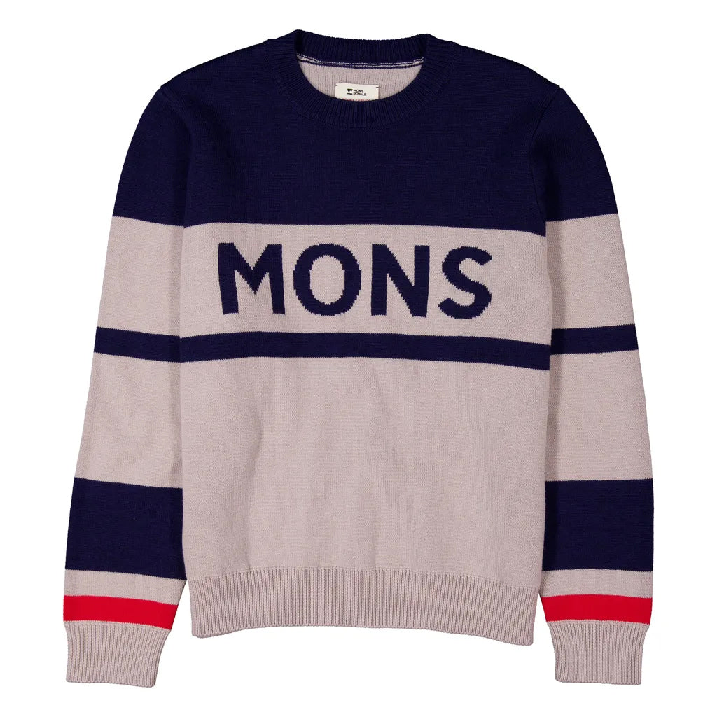 Innsbruck Merino Knit Sweater - Cinder/Navy