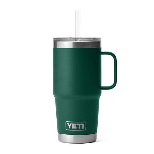 Rambler 25 oz Straw Mug  - Black Forest Green