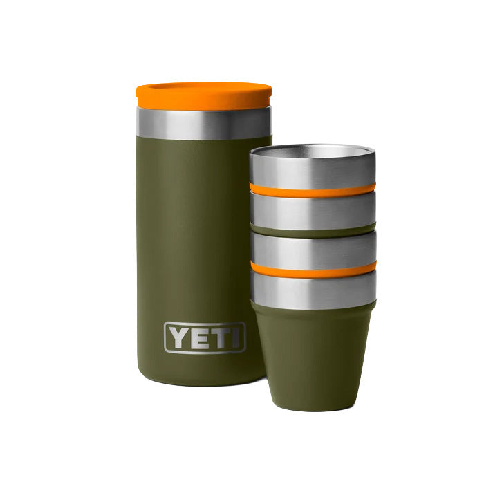 Shot Glasses - Olive/King Crab Orange