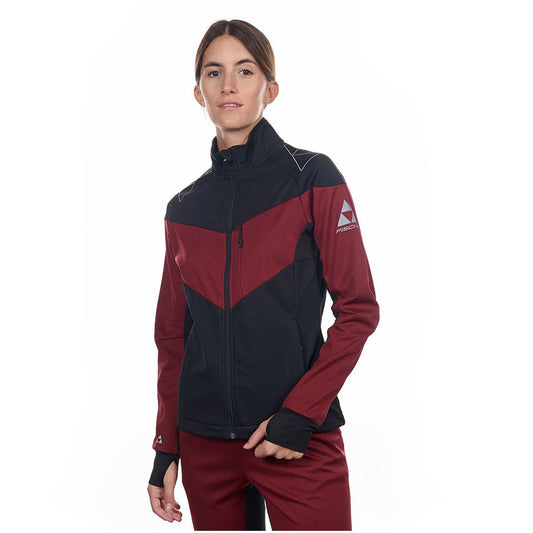 ASARNA SOFTSHELL JACKET BLACK-BURGUNDY