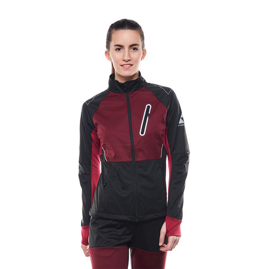 ASARNA SOFTSHELL JACKET BLACK-BURGUNDY